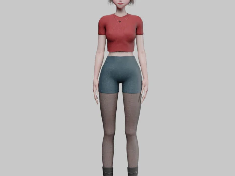 Basic anime girl V32633 3D Model