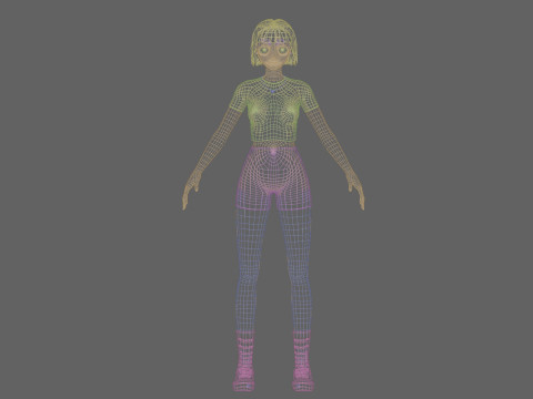 Basic anime girl V32633 3D Модель