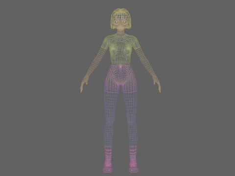 Basic anime girl V32633 3D Model