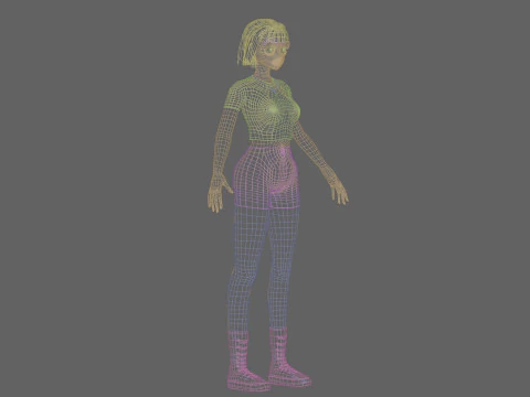 Basic anime girl V32633 3D Model