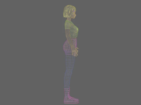 Basic anime girl V32633 3D Model