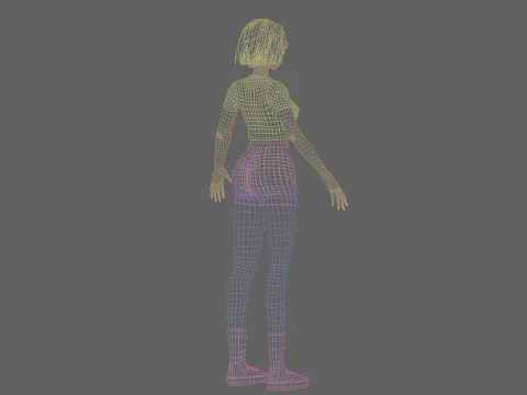 Basic anime girl V32633 3D Model