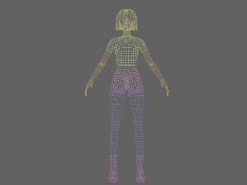 Basic anime girl V32633 3D Model