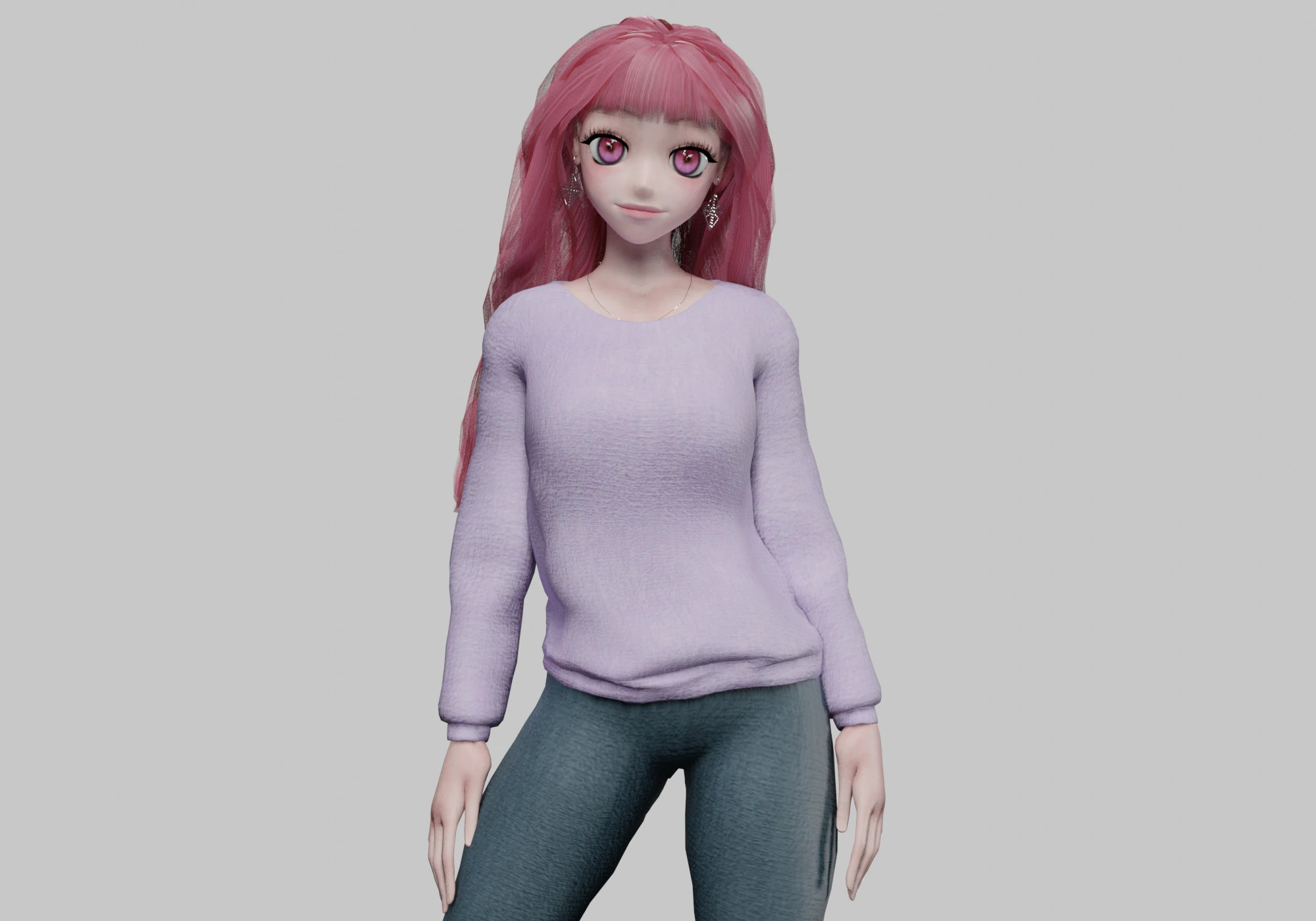 Basic Beautiful girl V35652 3D Model .c4d .max .obj .3ds .fbx .stl .blend