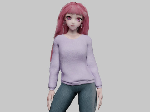 Basic Beautiful girl V35652 3D 모델