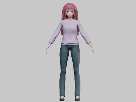 Basic Beautiful girl V35652 3D 모델