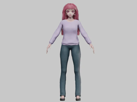 Basic Beautiful girl V35652 3D Model