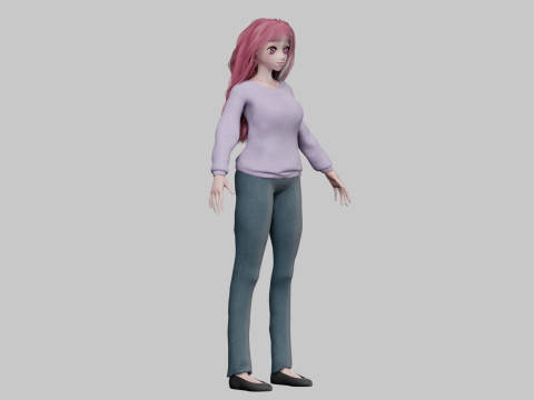 Basic Beautiful girl V35652 3D 모델