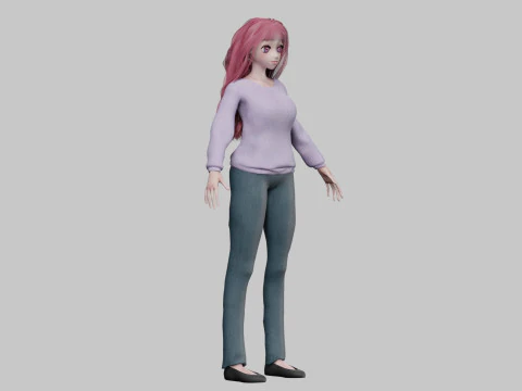 Basic Beautiful girl V35652 3D Model