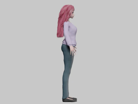Basic Beautiful girl V35652 3D Model