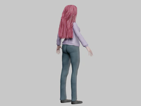 Basic Beautiful girl V35652 3D Model