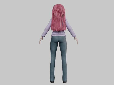 Basic Beautiful girl V35652 3D Model