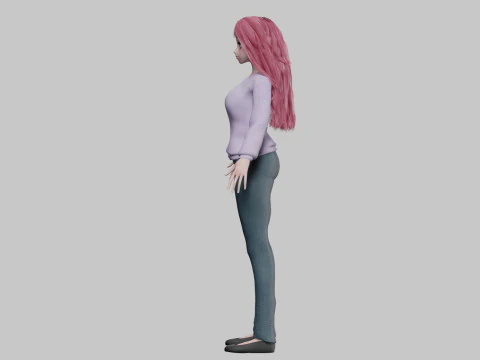 Basic Beautiful girl V35652 3D Model