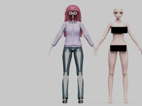 Basic Beautiful girl V35652 3D Model