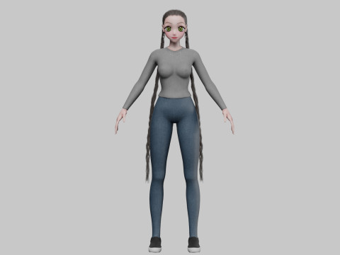 Basic classic girl V31807 3D Model
