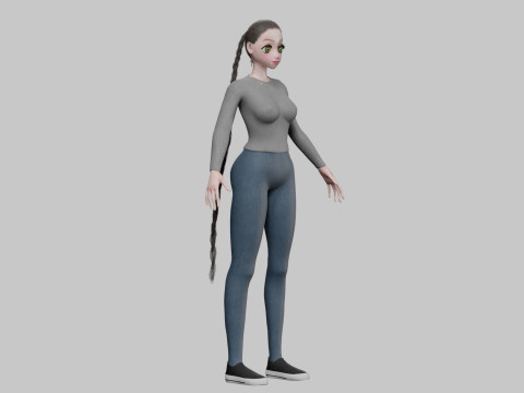 Basic classic girl V31807 3D Model