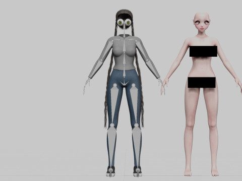 Basic classic girl V31807 3D Model