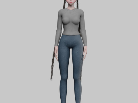 Basic classic girl V31807 3D Model