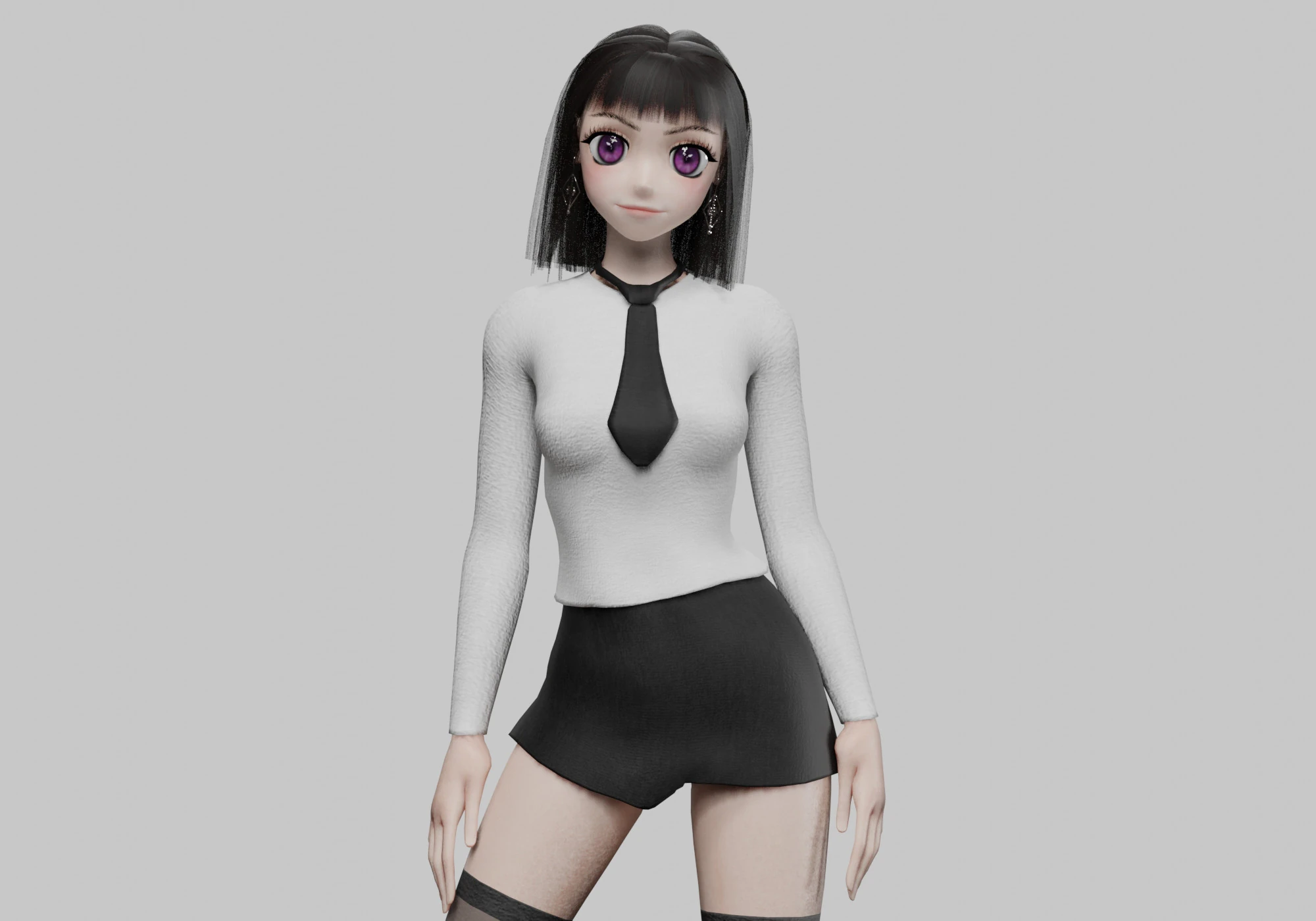 Basic cool girl V30740 3D Model .c4d .max .obj .3ds .fbx .stl .blend 