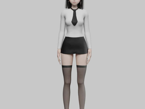 Basic cool girl V30740 3D Model