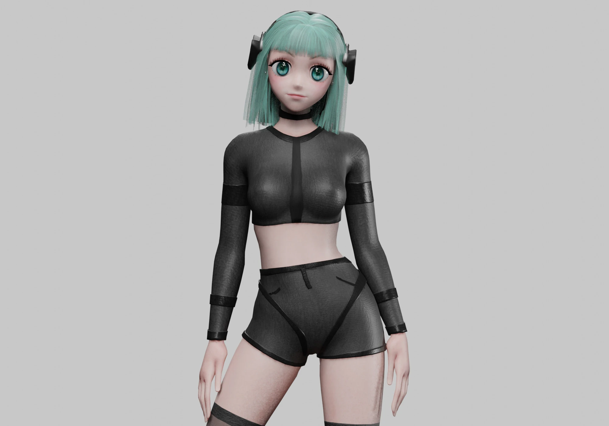 Basic cute girl V35675 3D Model .c4d .max .obj .3ds .fbx .stl .blend 