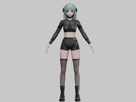 Basic cute girl V35675 3D 모델