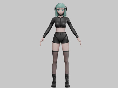 Basic cute girl V35675 3D Model