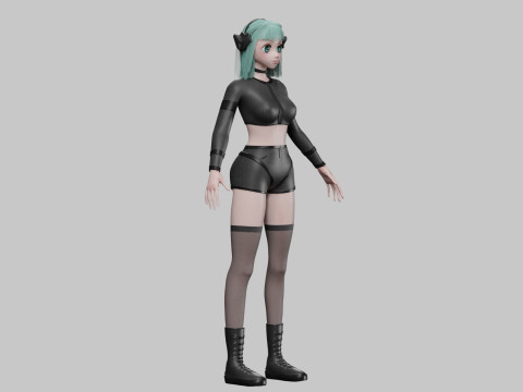 Basic cute girl V35675 3D 모델