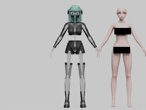 Basic cute girl V35675 3D Model