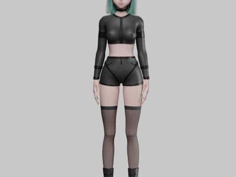 Basic cute girl V35675 3D Model