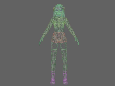Basic cute girl V35675 3D Model