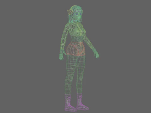 Basic cute girl V35675 3D Model