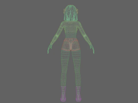 Basic cute girl V35675 3D Model