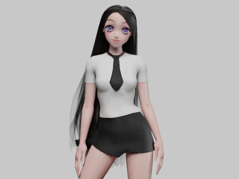 Basic Standard girl V31499 3D Model