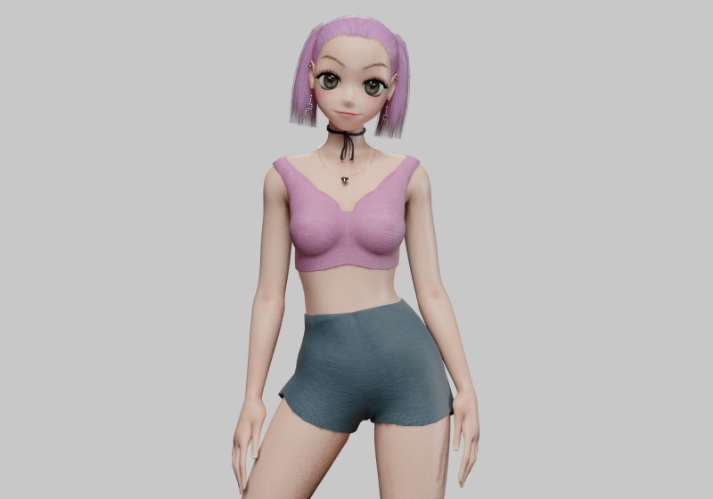 Basic sweet girl V24723 3D 모델 .c4d .max .obj .3ds .fbx .stl .blend 