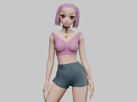 Basic sweet girl V24723 3D Model