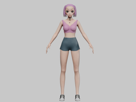 Basic sweet girl V24723 3D 모델