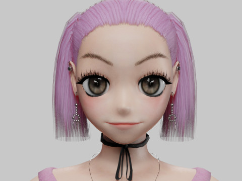 Basic sweet girl V24723 3D 모델