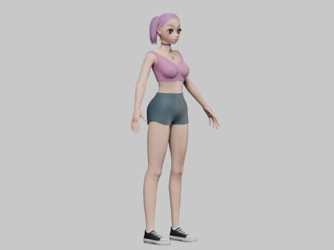 Basic sweet girl V24723 3D 모델
