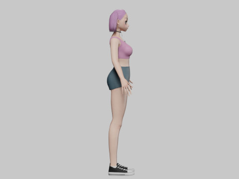 Basic sweet girl V24723 3D 모델