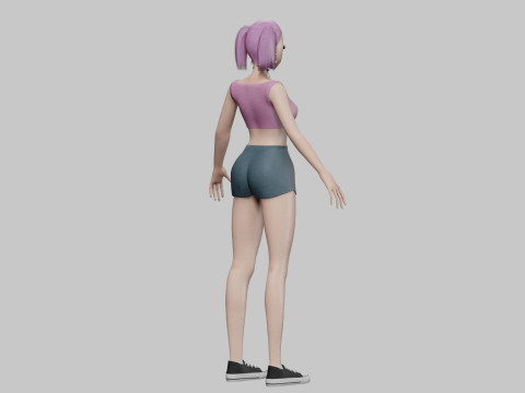 Basic sweet girl V24723 3D 모델
