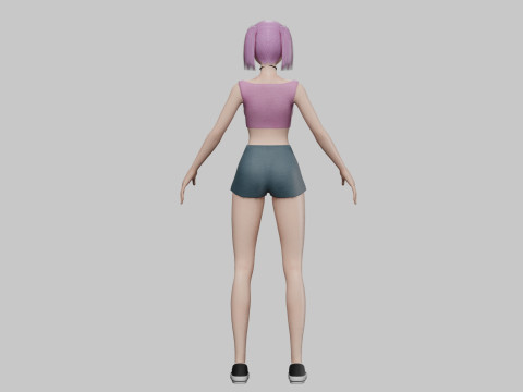 Basic sweet girl V24723 3D 모델