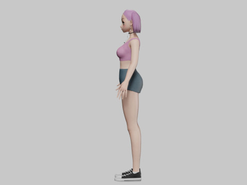 Basic sweet girl V24723 3D 모델