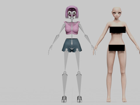 Basic sweet girl V24723 3D 모델