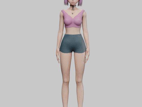 Basic sweet girl V24723 3D 모델