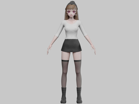 Beautiful anime girl V36210 Modelo 3D
