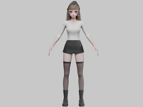 Beautiful anime girl V36210 3D Model
