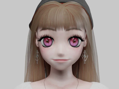 Beautiful anime girl V36210 3D Model