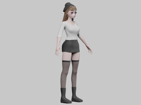 Beautiful anime girl V36210 Modelo 3D