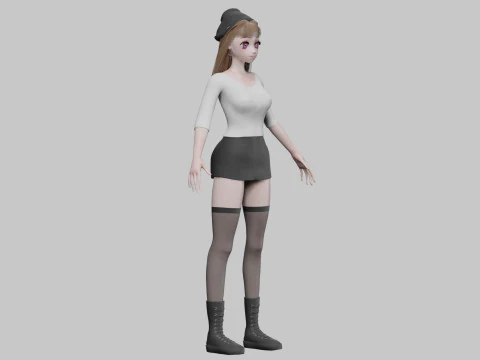 Beautiful anime girl V36210 3D Model